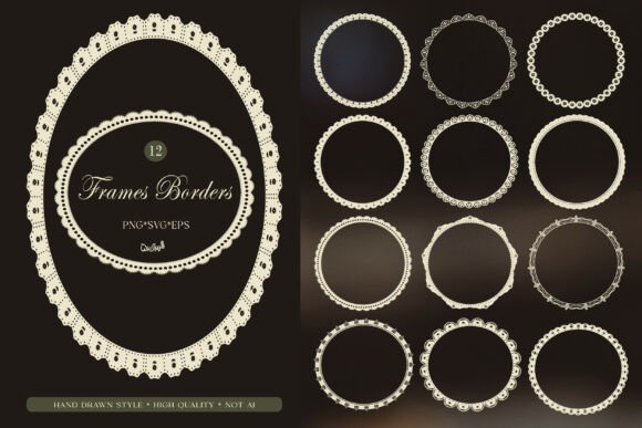 Download Vintage Lace Circle Frame PNG SVG Bundle - Frame png Collection