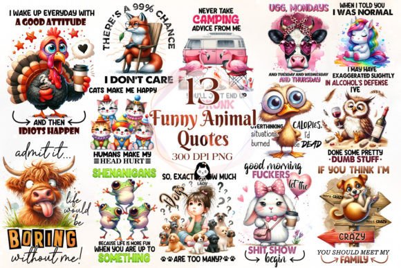 Download Funny Animal Quotes Sublimation Bundle - Sublimation Collection