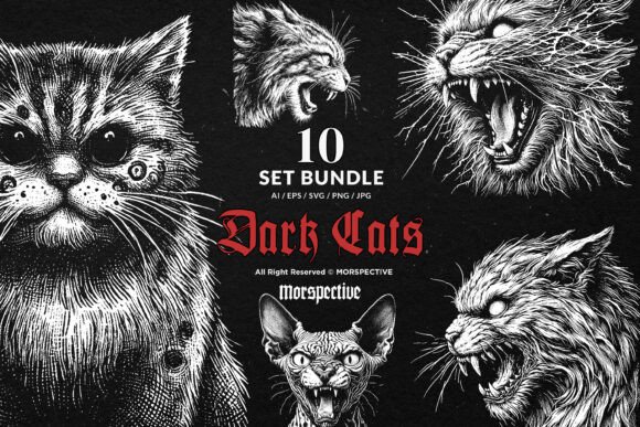 Download 10 Bundle Dark Art Cats Gothic Horror - Horror Collection